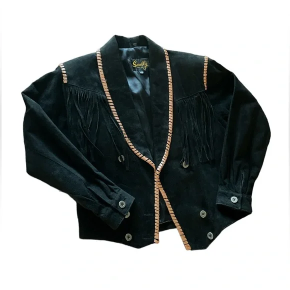 Women’s size 10 vintage black Scully Fringe Leather western equestrian Jacket - Picture 1 of 16